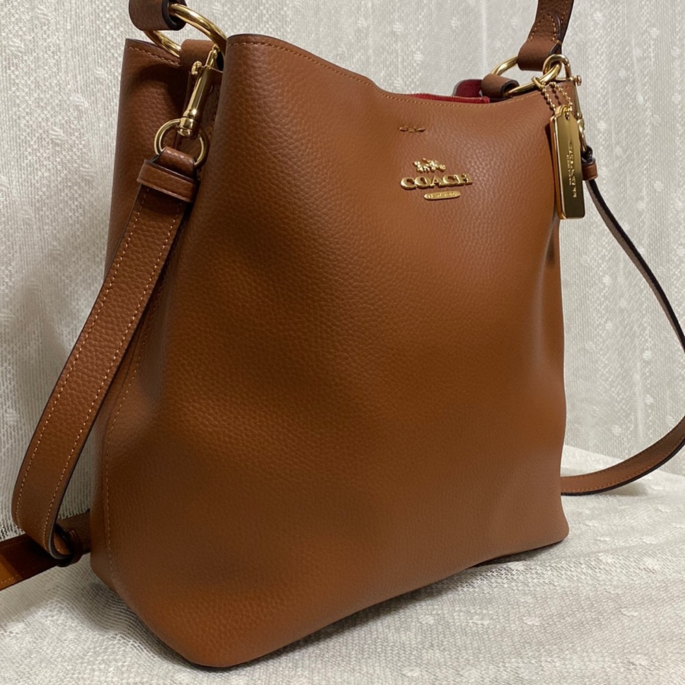 *SOLD*Coach Large Leather Town Bucket Bag In Redwood 1941 Red - Picture 3 of 15